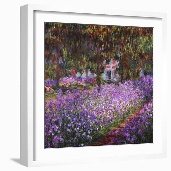 The Artist's Garden At Giverny, c.1900-Claude Monet-Framed Giclee Print