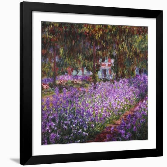 The Artist's Garden At Giverny, c.1900-Claude Monet-Framed Giclee Print