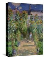 The Artist's Garden at Vetheuil, 1880-Claude Monet-Stretched Canvas