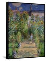 The Artist's Garden at Vetheuil, 1880-Claude Monet-Framed Stretched Canvas