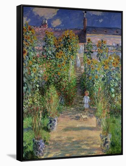 The Artist's Garden at Vetheuil, 1880-Claude Monet-Framed Stretched Canvas