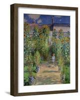 The Artist's Garden at Vetheuil, 1880-Claude Monet-Framed Premium Giclee Print