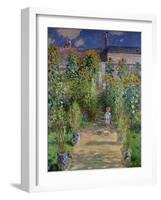 The Artist's Garden at Vetheuil, 1880-Claude Monet-Framed Giclee Print