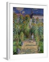 The Artist's Garden at Vetheuil, 1880-Claude Monet-Framed Giclee Print