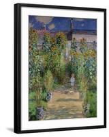 The Artist's Garden at Vetheuil, 1880-Claude Monet-Framed Giclee Print