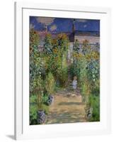 The Artist's Garden at Vetheuil, 1880-Claude Monet-Framed Giclee Print