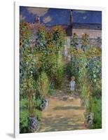 The Artist's Garden at Vetheuil, 1880-Claude Monet-Framed Giclee Print