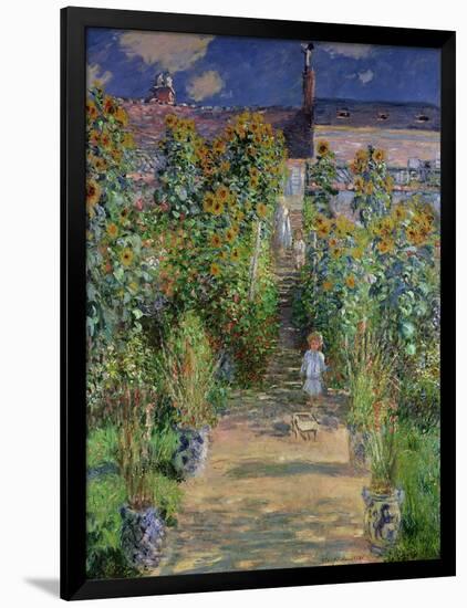 The Artist's Garden at Vetheuil, 1880-Claude Monet-Framed Giclee Print