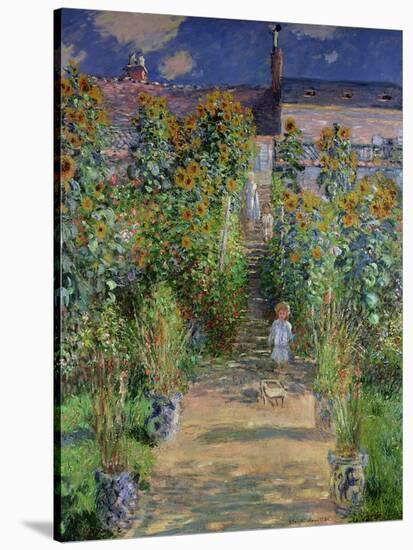 The Artist's Garden at Vetheuil, 1880-Claude Monet-Stretched Canvas