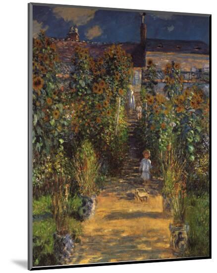 The Artist's Garden at Vetheuil-Claude Monet-Mounted Print