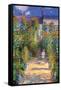 The Artist's Garden at Vetheuil-Claude Monet-Framed Stretched Canvas