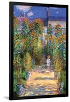 The Artist's Garden at Vetheuil-Claude Monet-Framed Art Print