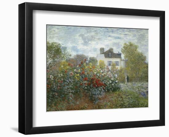 The Artist's Garden in Argenteuil (A Corner of the Garden with Dahlias), 1873-Claude Monet-Framed Art Print