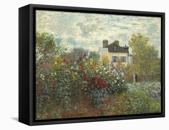 The Artist's Garden in Argenteuil (A Corner of the Garden with Dahlias), 1873-Claude Monet-Framed Stretched Canvas