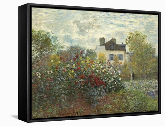 The Artist's Garden in Argenteuil (A Corner of the Garden with Dahlias), 1873-Claude Monet-Framed Stretched Canvas