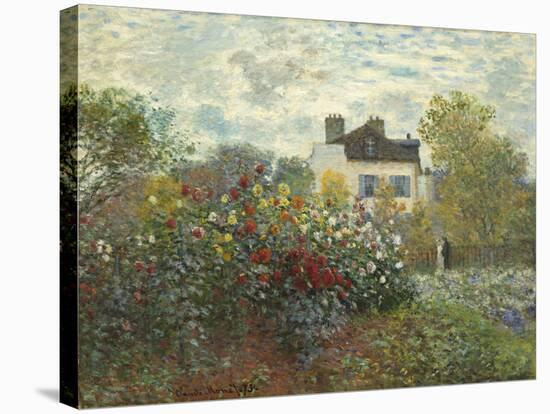 The Artist's Garden in Argenteuil (A Corner of the Garden with Dahlias), 1873-Claude Monet-Stretched Canvas