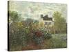 The Artist's Garden in Argenteuil (A Corner of the Garden with Dahlias), 1873-Claude Monet-Stretched Canvas