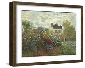 The Artist's Garden in Argenteuil (A Corner of the Garden with Dahlias), 1873-Claude Monet-Framed Premium Giclee Print