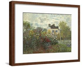 The Artist's Garden in Argenteuil (A Corner of the Garden with Dahlias), 1873-Claude Monet-Framed Premium Giclee Print