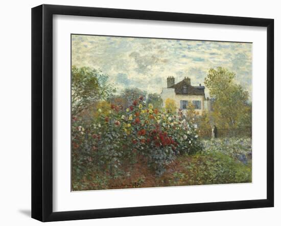 The Artist's Garden in Argenteuil (A Corner of the Garden with Dahlias), 1873-Claude Monet-Framed Premium Giclee Print