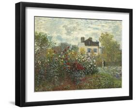 The Artist's Garden in Argenteuil (A Corner of the Garden with Dahlias), 1873-Claude Monet-Framed Premium Giclee Print