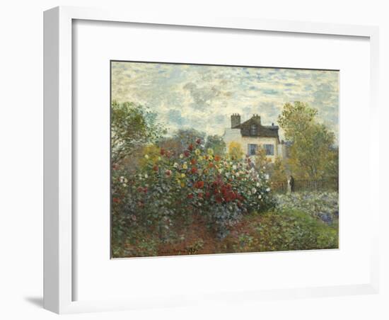 The Artist's Garden in Argenteuil (A Corner of the Garden with Dahlias), 1873-Claude Monet-Framed Giclee Print