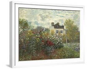 The Artist's Garden in Argenteuil (A Corner of the Garden with Dahlias), 1873-Claude Monet-Framed Giclee Print