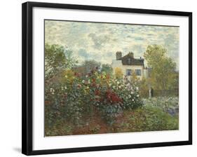 The Artist's Garden in Argenteuil (A Corner of the Garden with Dahlias), 1873-Claude Monet-Framed Giclee Print