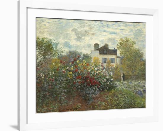 The Artist's Garden in Argenteuil (A Corner of the Garden with Dahlias), 1873-Claude Monet-Framed Giclee Print