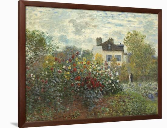 The Artist's Garden in Argenteuil (A Corner of the Garden with Dahlias), 1873-Claude Monet-Framed Giclee Print