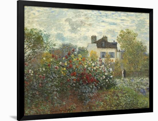 The Artist's Garden in Argenteuil (A Corner of the Garden with Dahlias), 1873-Claude Monet-Framed Giclee Print