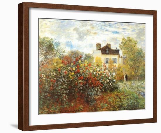 The Artist's Garden in Argenteuil-Claude Monet-Framed Art Print