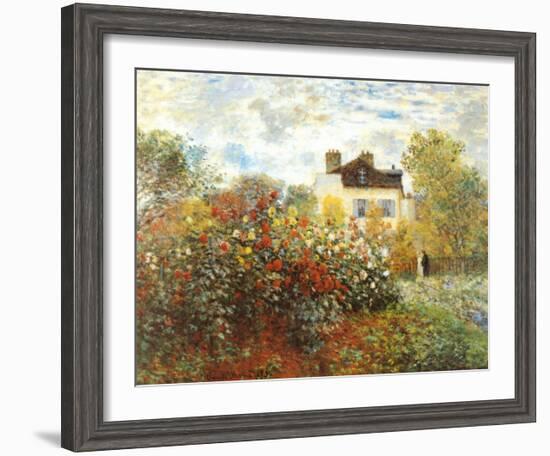 The Artist's Garden in Argenteuil-Claude Monet-Framed Art Print