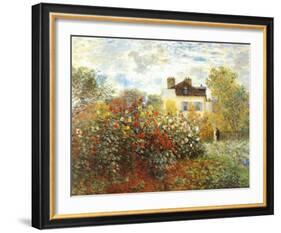 The Artist's Garden in Argenteuil-Claude Monet-Framed Art Print