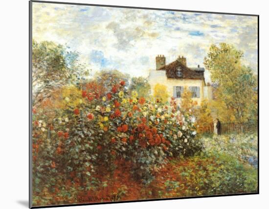 The Artist's Garden in Argenteuil-Claude Monet-Mounted Art Print