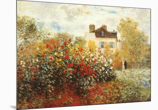 The Artist's Garden in Argenteuil-Claude Monet-Mounted Art Print
