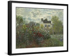 The Artist's Garden in Argenteuil-Claude Monet-Framed Premium Giclee Print