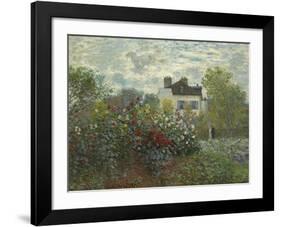 The Artist's Garden in Argenteuil-Claude Monet-Framed Premium Giclee Print