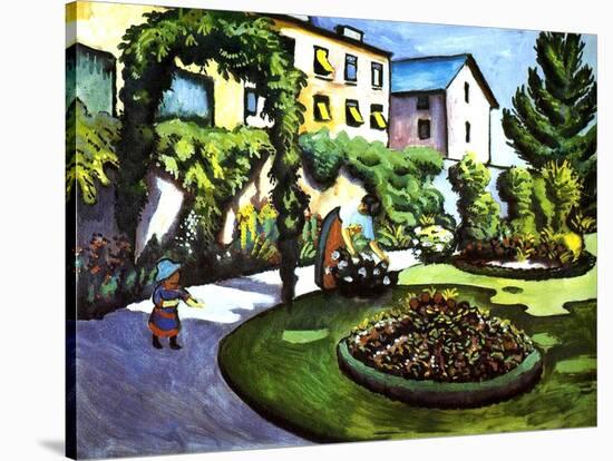 The Artist's Garden in Bonn, Germany, 1911-Auguste Macke-Stretched Canvas