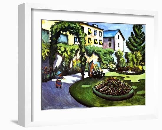 The Artist's Garden in Bonn, Germany, 1911-Auguste Macke-Framed Giclee Print