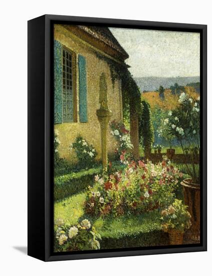 The Artist's Garden, Le Jardin de L'Artiste-Henri Martin-Framed Stretched Canvas