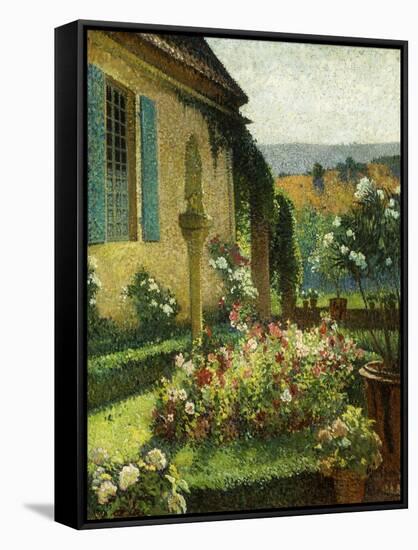 The Artist's Garden, Le Jardin de L'Artiste-Henri Martin-Framed Stretched Canvas