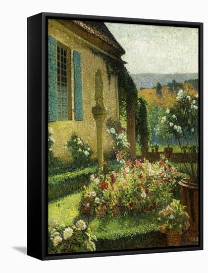 The Artist's Garden, Le Jardin de L'Artiste-Henri Martin-Framed Stretched Canvas