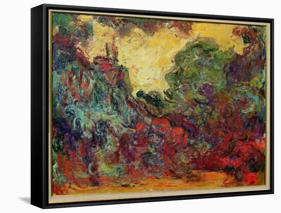 The Artist's House from the Rose Garden, 1922-24-Claude Monet-Framed Stretched Canvas