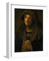 The Artist's Mother, as Prophetess Hannah-Rembrandt van Rijn-Framed Giclee Print
