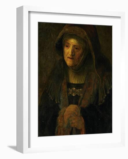 The Artist's Mother, as Prophetess Hannah-Rembrandt van Rijn-Framed Giclee Print