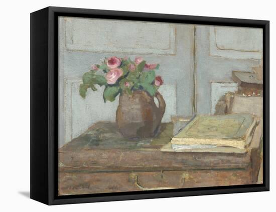 The Artist's Paint Box and Moss Roses, 1898-Edouard Vuillard-Framed Stretched Canvas