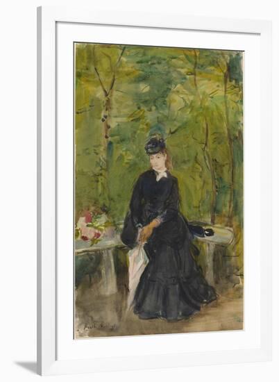 The Artist's Sister Edma Seated in a Park, 1864-Berthe Morisot-Framed Giclee Print