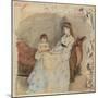 The Artist's Sister, Edma, with Her Daughter, Jeanne, 1872 (W/C over Graphite on Laid Paper)-Berthe Morisot-Mounted Giclee Print
