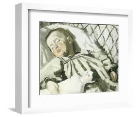 The Artist's Son Asleep-Claude Monet-Framed Premium Giclee Print